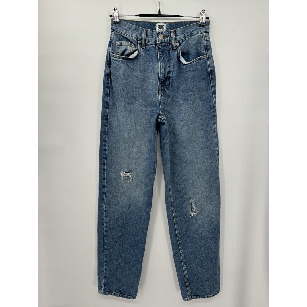 BDG 26 High-Rise Baggy Jeans Womens Blue Distressed Relaxed Denim